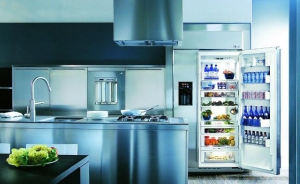  Refrigerator in the kitchen interior