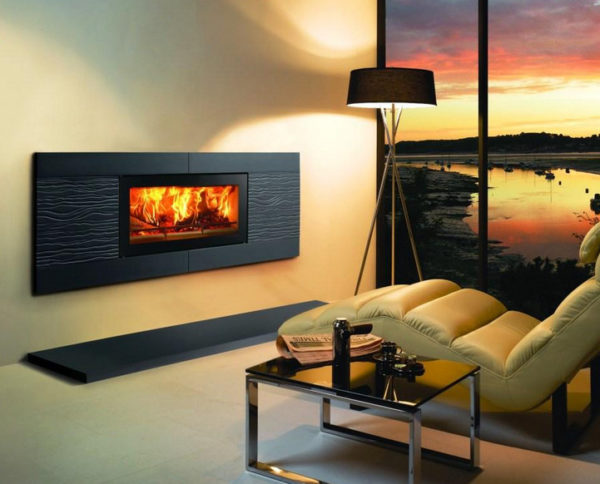  Wall mounted electric fire with imitation of live fire