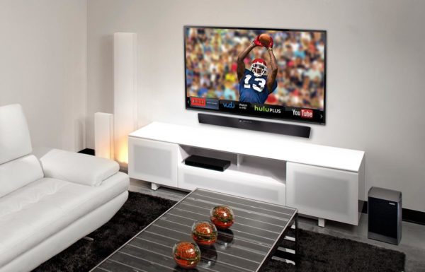  Acoustic system with soundbar